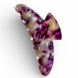 Purple Cream Pattern Hair Clip New
